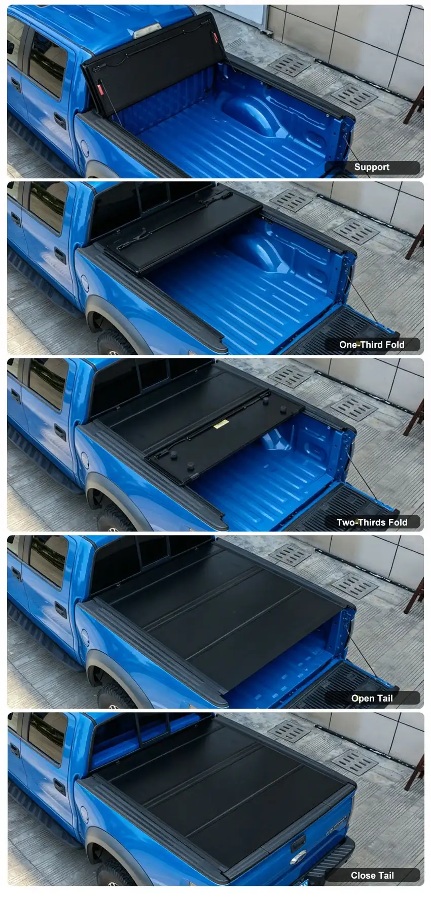 Low Profile Hard Quad-Fold Tonneau Cover for Ford Maverick
